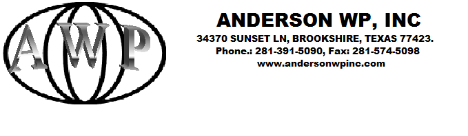 ANDERSONWPINC.COM/LOGO AND DIRECCION ANDERSONWPINC.COM/LOGO AND DIRECCION